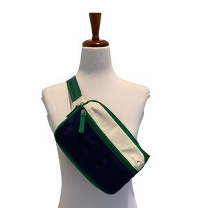 J.Crew Montauk Navy Blue Green White Cream Nylon Fanny Pack Belt Bag, OS, NWT